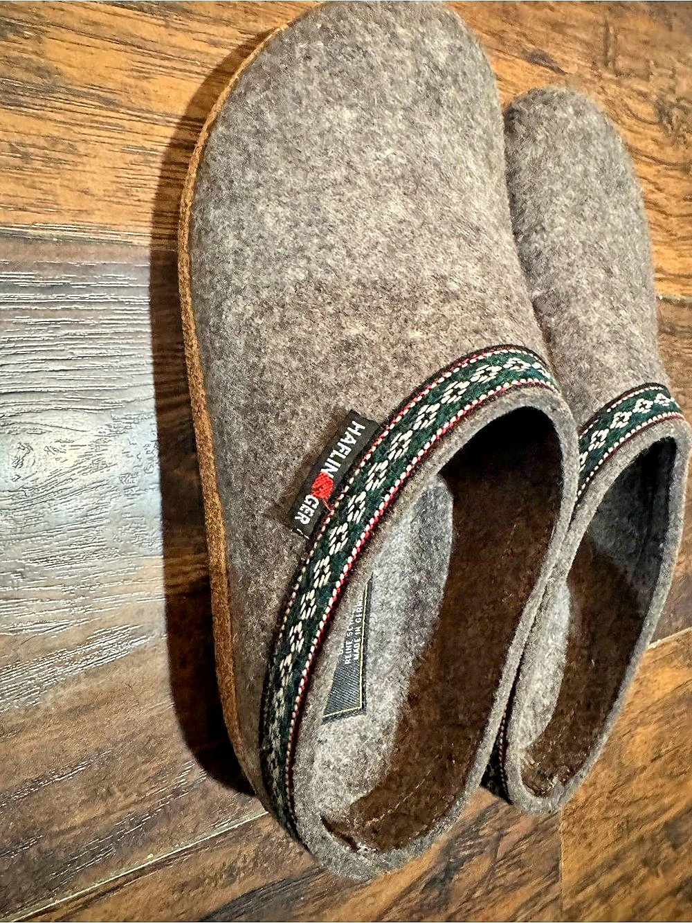 Haflinger Grizzly GZ Classic Wool Clog Gray & Green